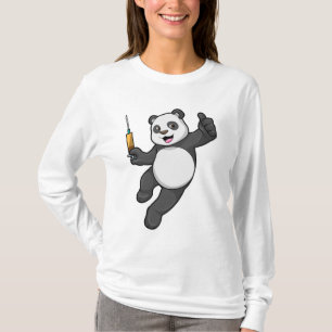 Panda bei Impfung mit Spritze T-Shirt