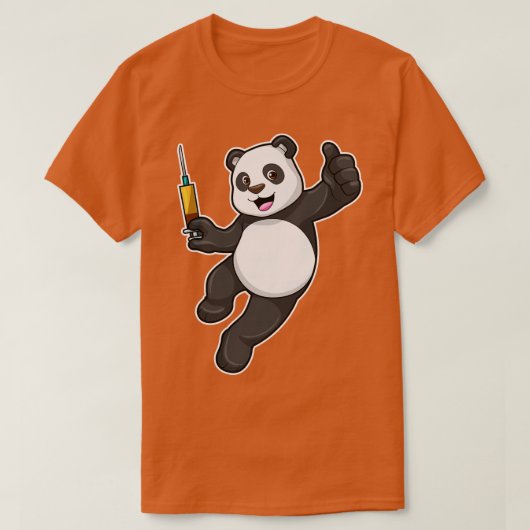 Panda bei Impfung mit Spritze T-Shirt (Design vorne)
