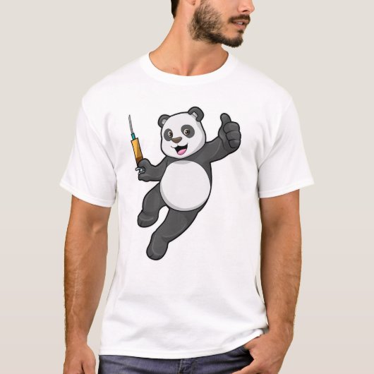 Panda bei Impfung mit Spritze T-Shirt (Vorderseite)