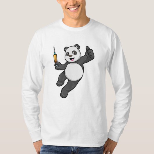 Panda bei Impfung mit Spritze T-Shirt (Vorderseite)