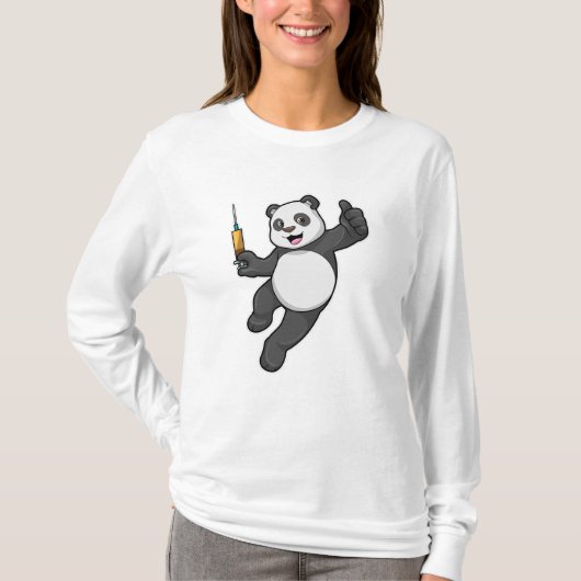 Panda bei Impfung mit Spritze T-Shirt (Vorderseite)