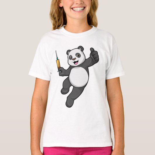 Panda bei Impfung mit Spritze T-Shirt (Vorderseite)