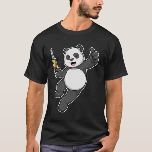 Panda bei Impfung mit Spritze T-Shirt (Vorderseite)