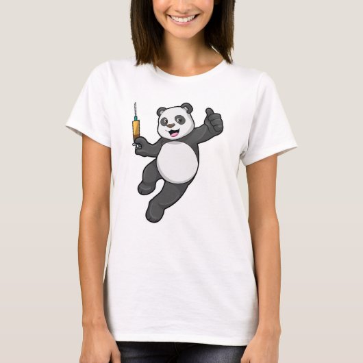 Panda bei Impfung mit Spritze T-Shirt (Vorderseite)