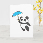 Panda bei Regen mit Regenschirm Karte (Gelbe Blume)