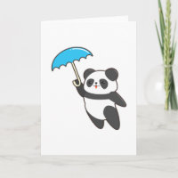 Panda bei Regen mit Regenschirm