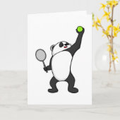Panda bei Tennis mit Tennisschläger Karte (Gelbe Blume)