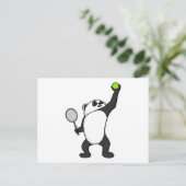Panda bei Tennis mit Tennisschläger Postkarte (Stehend Vorderseite)