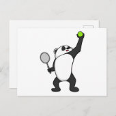 Panda bei Tennis mit Tennisschläger Postkarte (Vorne/Hinten)