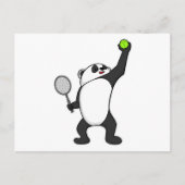 Panda bei Tennis mit Tennisschläger Postkarte (Vorderseite)