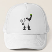 Panda bei Tennis mit Tennisschläger Truckerkappe (Vorderseite)