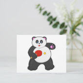 Panda bei Tischtennis mit Tischtennisschläger Postkarte (Stehend Vorderseite)
