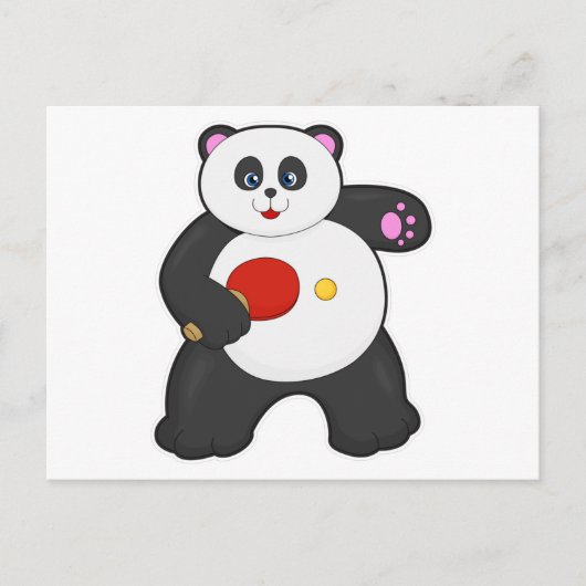 Panda bei Tischtennis mit Tischtennisschläger Postkarte (Vorderseite)