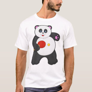 Panda bei Tischtennis mit Tischtennisschläger T-Shirt