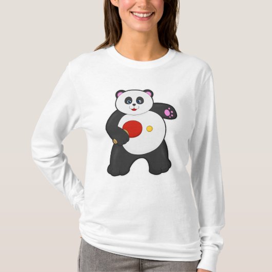 Panda bei Tischtennis mit Tischtennisschläger T-Shirt (Vorderseite)