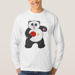 Panda bei Tischtennis mit Tischtennisschläger T-Shirt