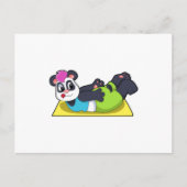 Panda bei Yoga auf Yoga-Matte Postkarte (Vorderseite)