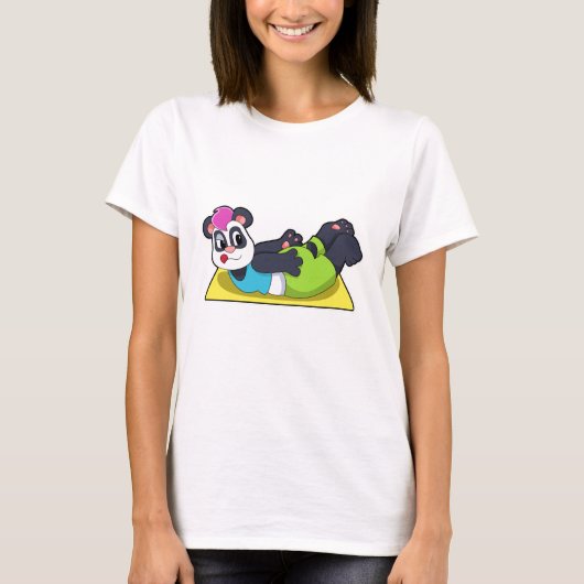 Panda bei Yoga auf Yoga-Matte T-Shirt (Vorderseite)