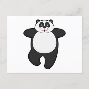 Panda bei Yoga-Dehnübung Postkarte