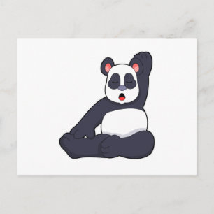 Panda bei Yoga-Dehnübungen Postkarte