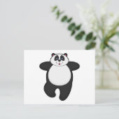 Panda bei Yoga-Stretching-Übung Postkarte (Stehend Vorderseite)