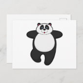 Panda bei Yoga-Stretching-Übung Postkarte (Vorne/Hinten)