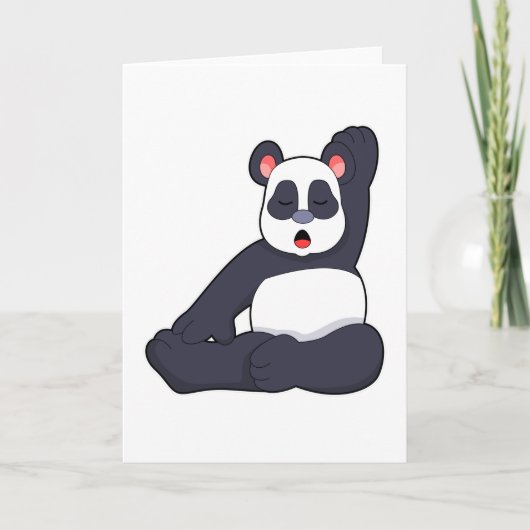 Panda bei Yoga Stretching Übungen Karte (Vorderseite)