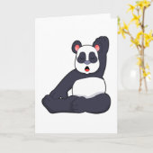 Panda bei Yoga Stretching Übungen Karte (Gelbe Blume)