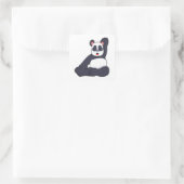 Panda bei Yoga Stretching Übungen Quadratischer Aufkleber (Tasche)