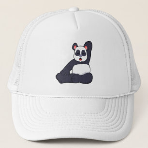 Panda bei Yoga Stretching Übungen Truckerkappe