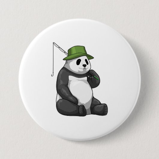 Panda beim Angeln mit Angel Button (Vorderseite)