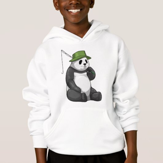 Panda beim Angeln mit Angel Hoodie (Vorderseite)