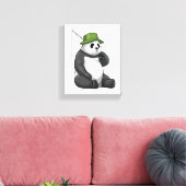 Panda beim Angeln mit Angel Leinwanddruck (Insitu (Wohnzimmer))