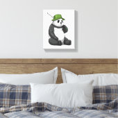 Panda beim Angeln mit Angel Leinwanddruck (Insitu (Schlafzimmer))
