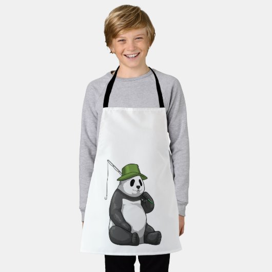 Panda beim Angeln mit Angel Schürze (Getragen)