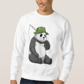 Panda beim Angeln mit Angel Sweatshirt (Vorderseite)