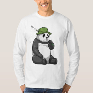 Panda beim Angeln mit Angel T-Shirt