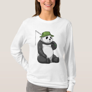 Panda beim Angeln mit Angel T-Shirt