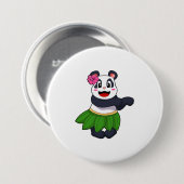 Panda beim Balletttanz Button (Vorne & Hinten)