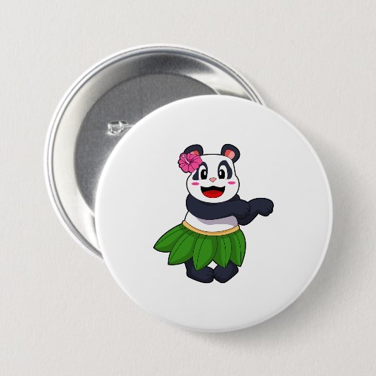 Panda beim Balletttanz Button (Vorne & Hinten)