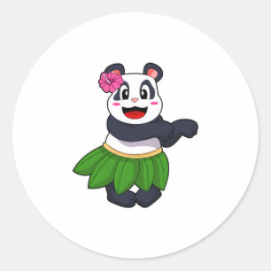 Panda beim Balletttanz Runder Aufkleber