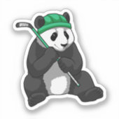 Panda beim Eishockey mit Eishockeyschläger Aufkleber (Vorderseite)