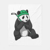Panda beim Eishockey mit Eishockeyschläger Fleecedecke (Vorderseite)
