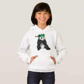 Panda beim Eishockey mit Eishockeyschläger Hoodie (Vorne ganz)