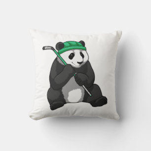Panda beim Eishockey mit Eishockeyschläger Kissen