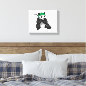 Panda beim Eishockey mit Eishockeyschläger Leinwanddruck (Insitu (Schlafzimmer))