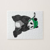 Panda beim Eishockey mit Eishockeyschläger Puzzle (Horizontal)
