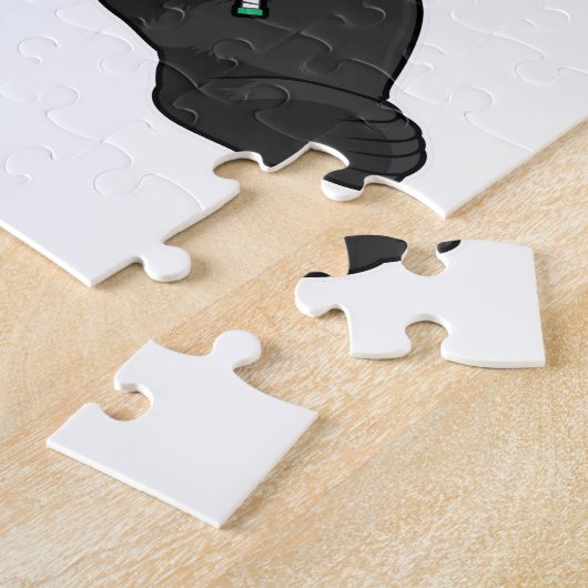 Panda beim Eishockey mit Eishockeyschläger Puzzle (Seite)