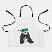 Panda beim Eishockey mit Eishockeyschläger Schürze (Vorderseite)