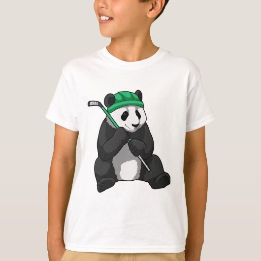 Panda beim Eishockey mit Eishockeyschläger T-Shirt (Vorderseite)